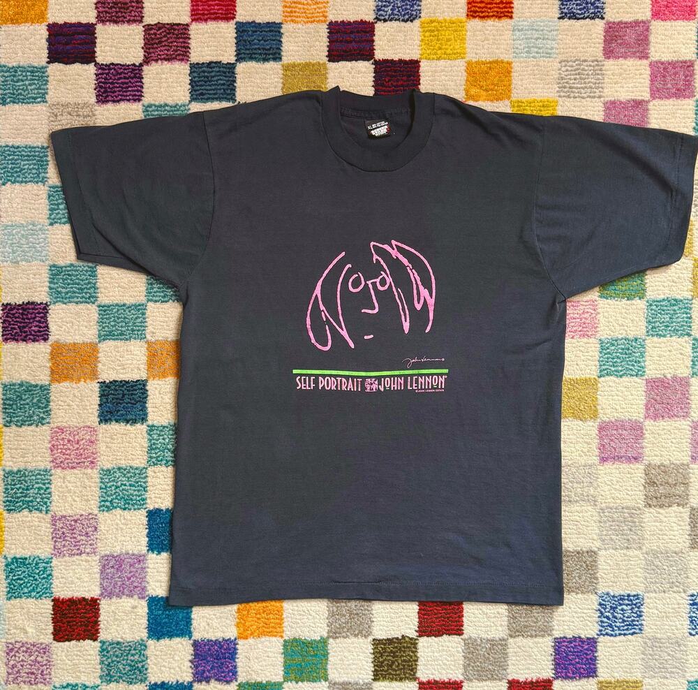 VTG 80s John Lennon “Imagine” Self Portrait Yoko Ono Single Stitch Graphic Band